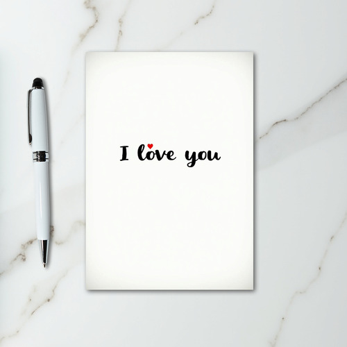 I Love You Heart Matte Card