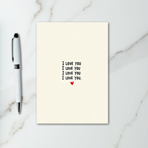 I Love You Heart Message Card