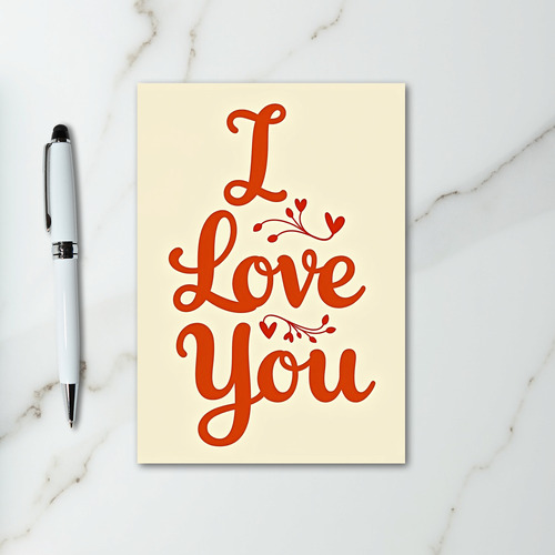 I Love You Heart Vines Card
