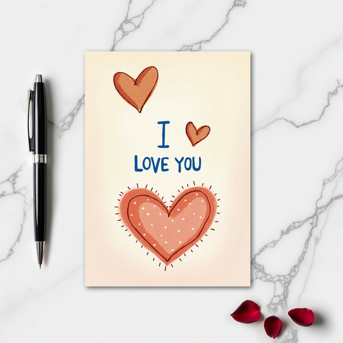 I Love You Hearts Art Card