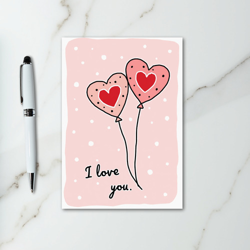 I Love You Hearts Balloons Card