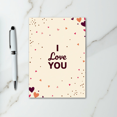 I Love You Hearts Confetti Card