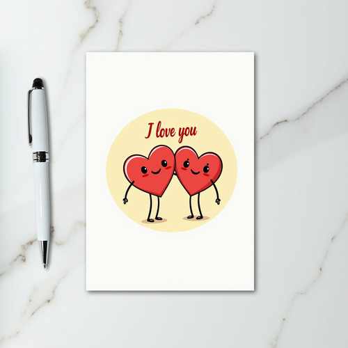 I Love You Hearts Couple Card