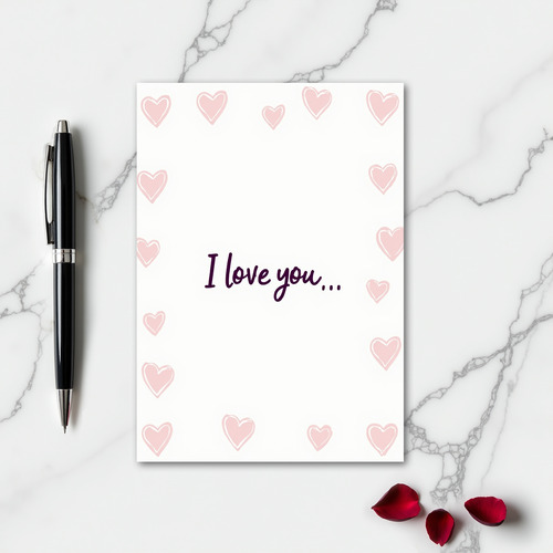 I Love You Hearts Handmade Card