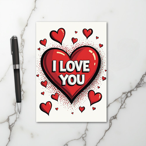 I Love You Hearts Romantic Card