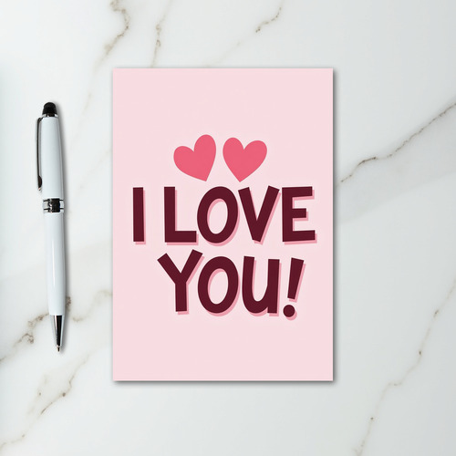 I Love You Hearts Shadow Card