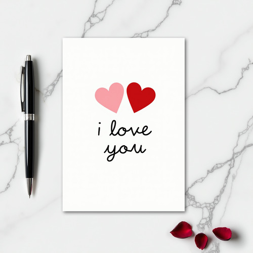 I Love You Hearts Smooth Card