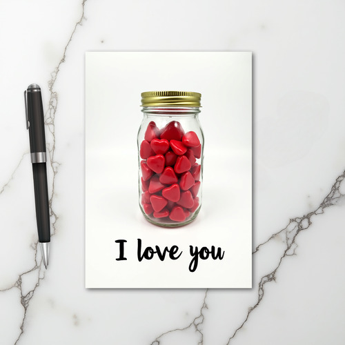 I Love You Jar Of Hearts Card