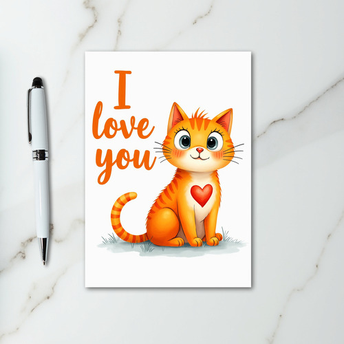 I Love You Kitty Cat Card