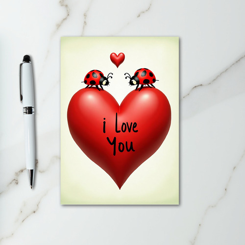 I Love You Ladybug Polka Dot Card