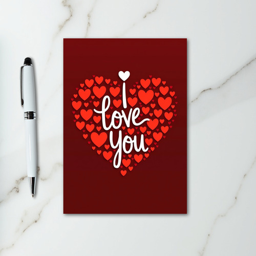 I Love You Layered Hearts Card