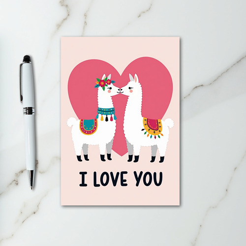 I Love You Llama Card