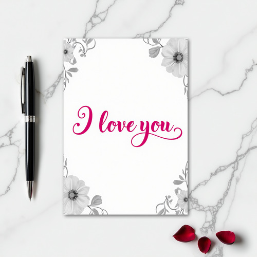 I Love You Magenta Bold Card