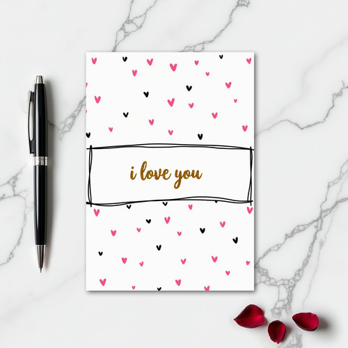I Love You Minimalist Hearts Card