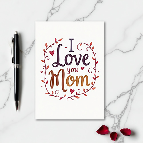 I Love You Mom Autumn Card