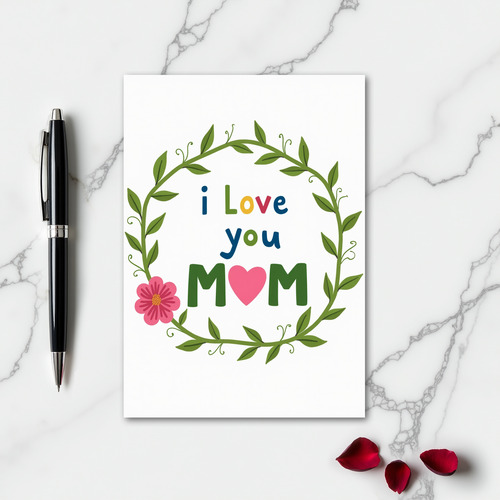 I Love You Mom Color Pop Art Card