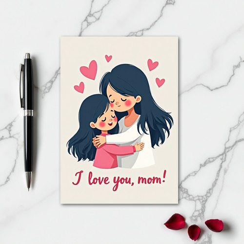 I Love You Mom Heartfelt Art Card