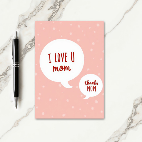 I Love You Mom Illustration Card