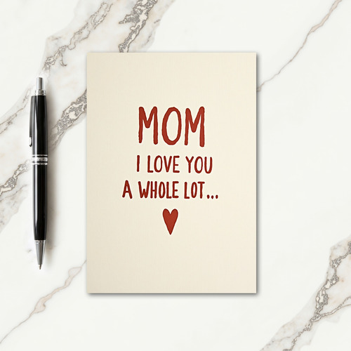 I Love You Mom Red Letter Card