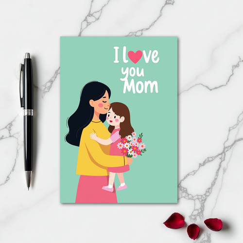 I Love You Mom Vector Art Card