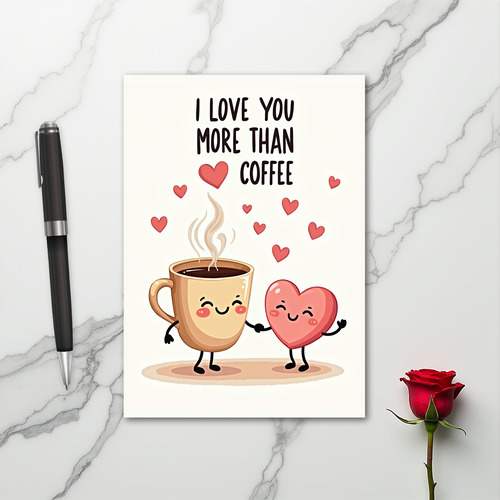 I Love You More Than Coffee Card