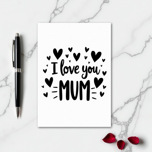 I Love You Mum Graphic Art Card