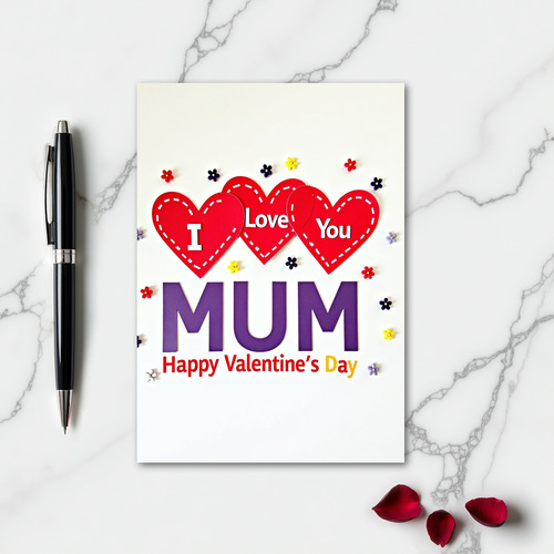 I Love You Mum Happy Valentines Day Card