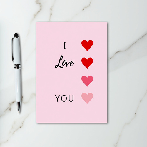 I Love You Ombre Hearts Card