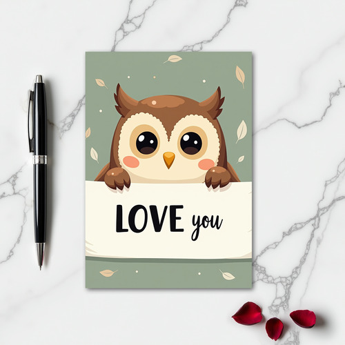 I Love You Owl Card