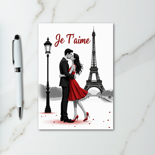 I Love You Paris Couple Card