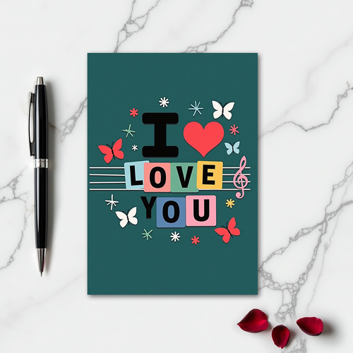 I Love You Pastel Art Card