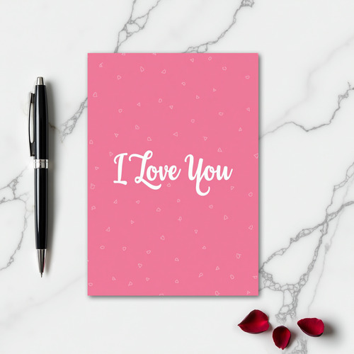 I Love You Pink Doodle Card
