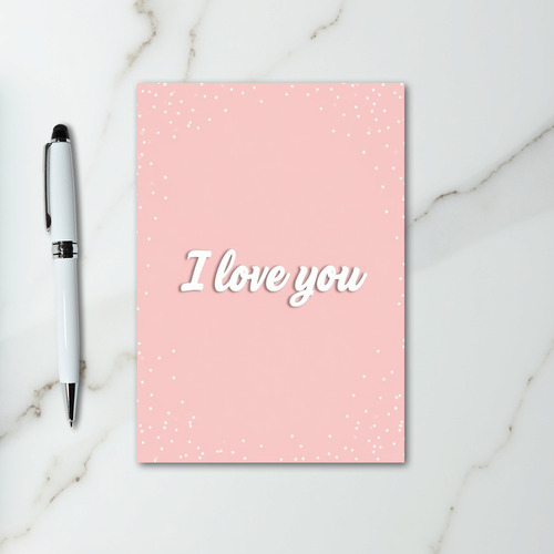 I Love You Pink Glitter Card