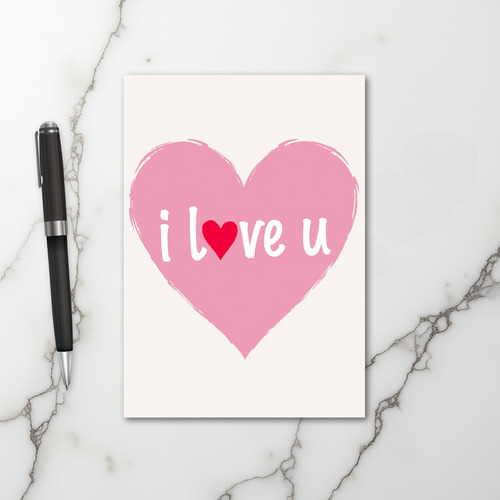 I Love You Pink Heart Card