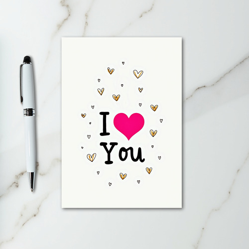I Love You Pink Hearts Card