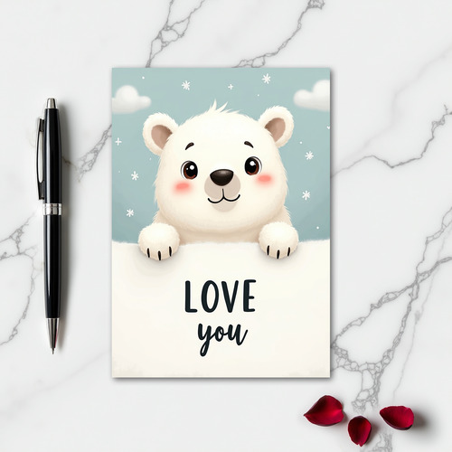 I Love You Polar Bear Card