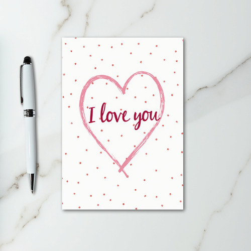 I Love You Polka Dot Heart Card