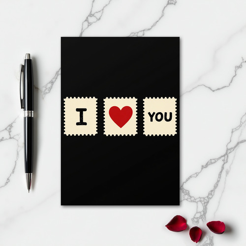 I Love You Postage Stamp Card