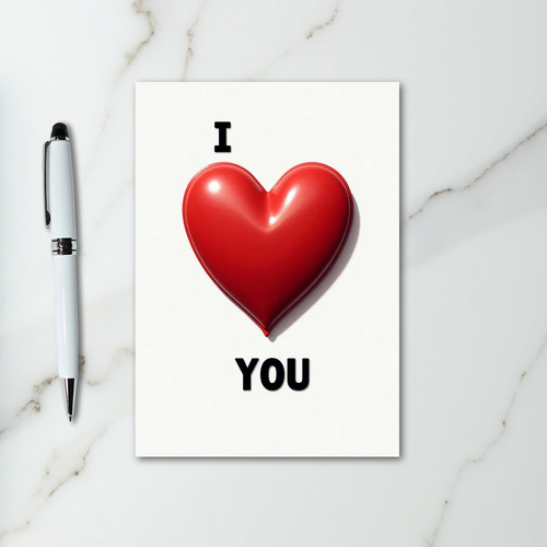 I Love You Puffy Red Heart Card