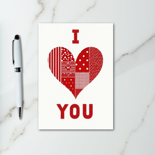 I Love You Quilted Heart Card