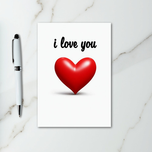 I Love You Red 3D Heart Card