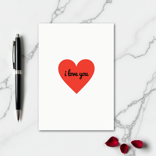 I Love You Red Heart Smooth Card