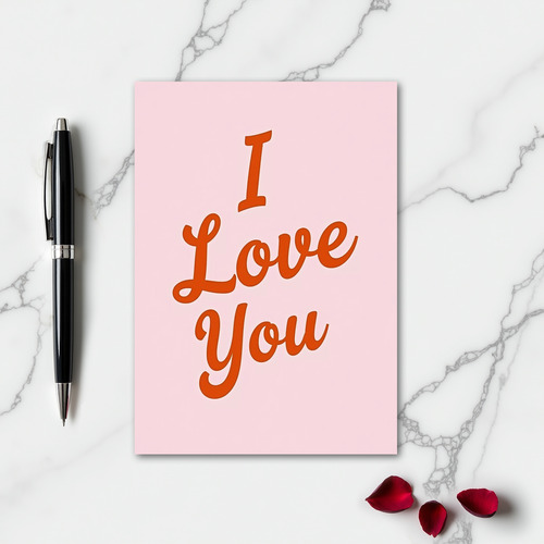 I Love You Retro Script Card