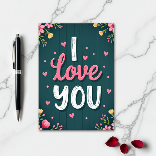 I Love You Romantic Flower Card