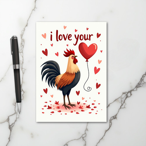 I Love You Rooster Card