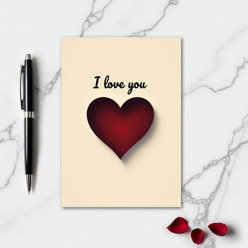 I Love You Script Gradient Heart Card