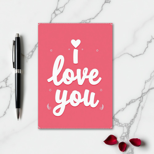 I Love You Script Heart Card
