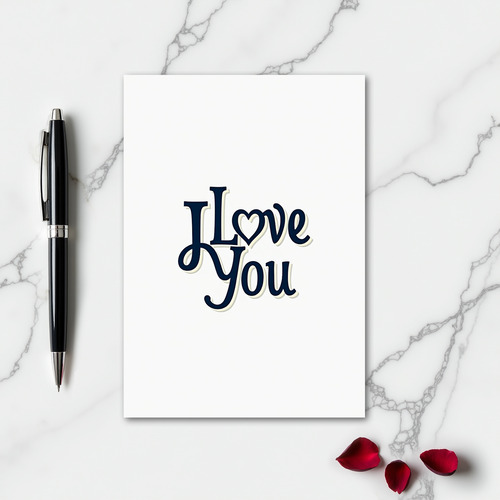 I Love You Script Layered Card