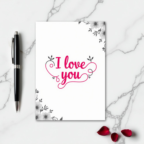 I Love You Scripted Pink Card