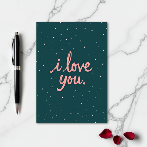 I Love You Scripted Teal Card
